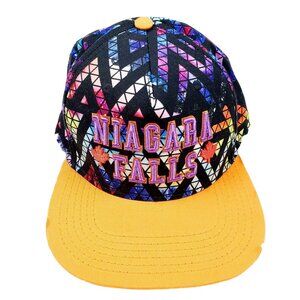 Niagara Falls Cap 3D Spell Out Geometric Rainbow Snapback Hat NWOT